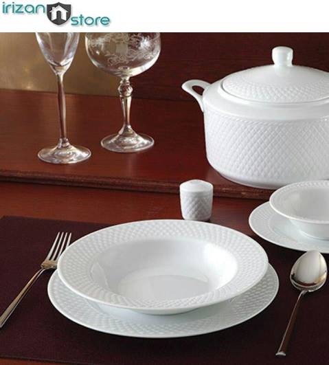 سرویس غذا خوری 28 پارچه چینی زرین ایران سری رادیانس مدل سفید درجه عالیZarin Iran Porcelain Radiance White Dinnerware Set 28 Pcs Top Grade