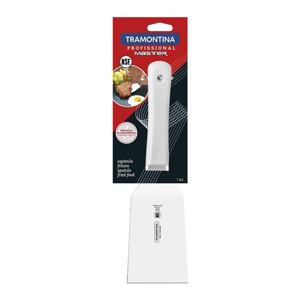 کفگیر باربیکیو ترامونتینا 24675186TRAMONTINA STAINLESS STEEL SPATULA  WITH WHITE HANDLE- 24675186