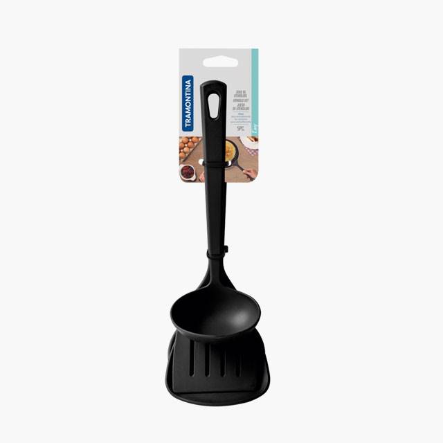ست کفگیر و ملاقه ترامونتینا 5 پارچه 25099004 Tramontina Utensils Set, Black, 5 Pieces, 25099004