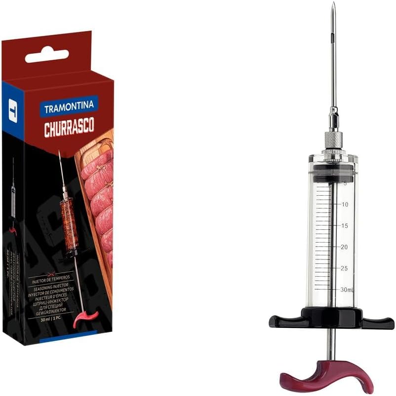 سرنگ طعم دهنده مرغ و گوشت ترامونتینا مدل چوراسکو 26462100Tramontina 26462100 Transparent Spice Injector, churrasco