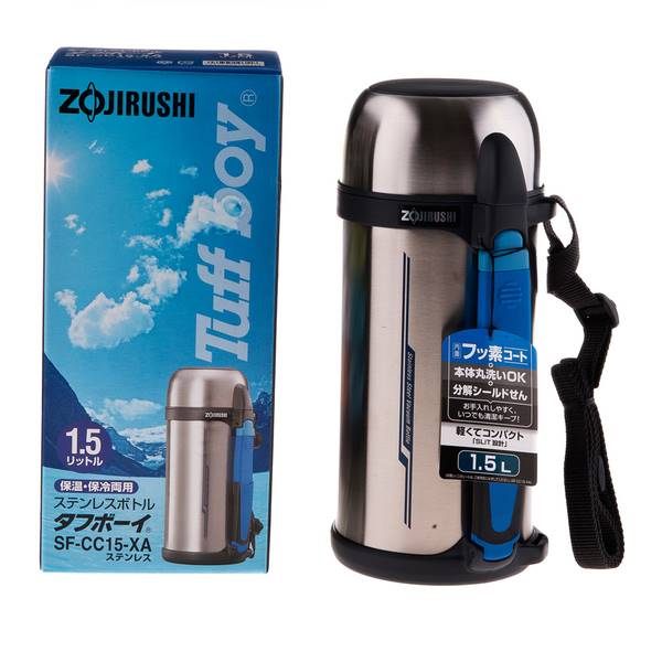 فلاسک تمام استیل زوجیروشی مدل مسافرتی  SF-CC15-XA گنجایش 1.5 لیتر Zojirushi SF-CC15-XA SF-CC15XA Tuff Sport,Stainless