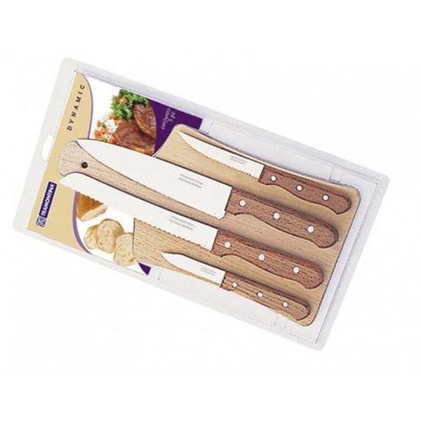 سرویس چاقو اشپزخانه 5 پارچه ترامونتینا مدل داینامیک به همراه تخته برشJogo de Facas Dynamic em Aço Inox Peças - TRAMONTINA-22399018