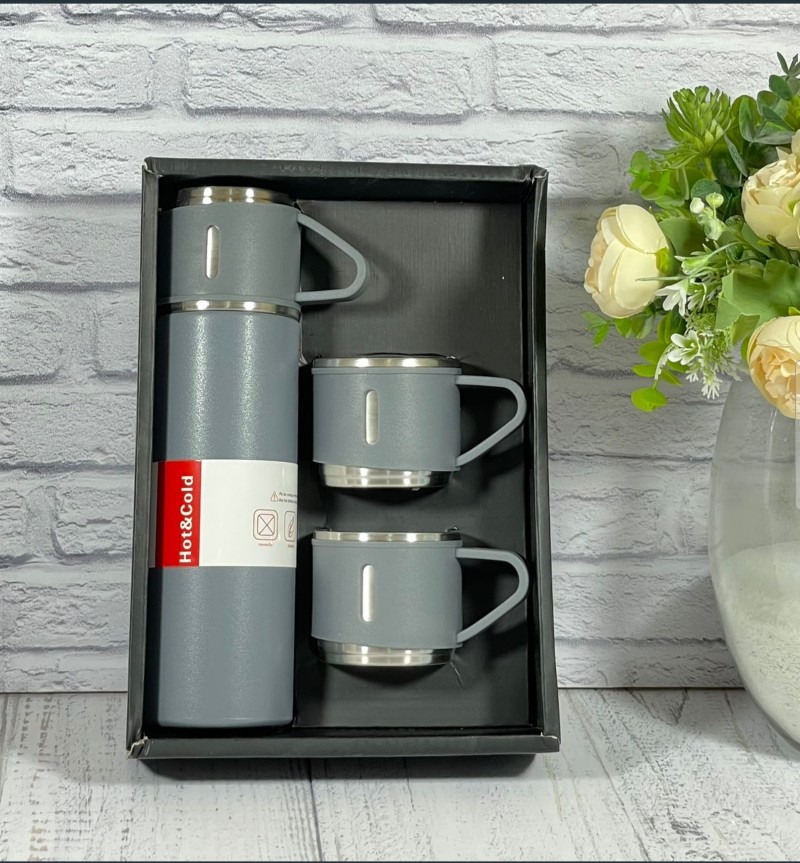 فلاسک چای مسافرتی مدل 3 لیوان حجم 500 سی سیVacuum Flask