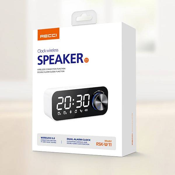 اسپیکر بلوتوث همراه با ساعت آلارم دار RECCI مدل RSK-W11speaker