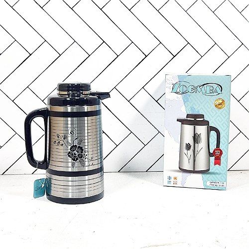 فلاسک زومبا مدل S1701G حجم 1 لیتر شیشه صورتی vacuum flask zoomba 1 L