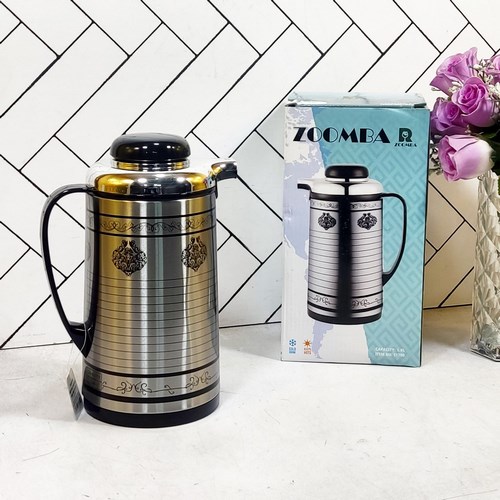 فلاسک زومبا لایرا مدل S1700E حجم 1 لیتر شیشه صورتی vacuum flask zoomba 1 L