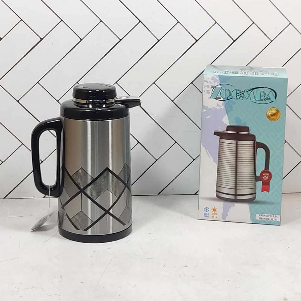 فلاسک زومبا زاریس مدل S1701E حجم 1 لیتر شیشه صورتیvacuum flask zoomba 1 L