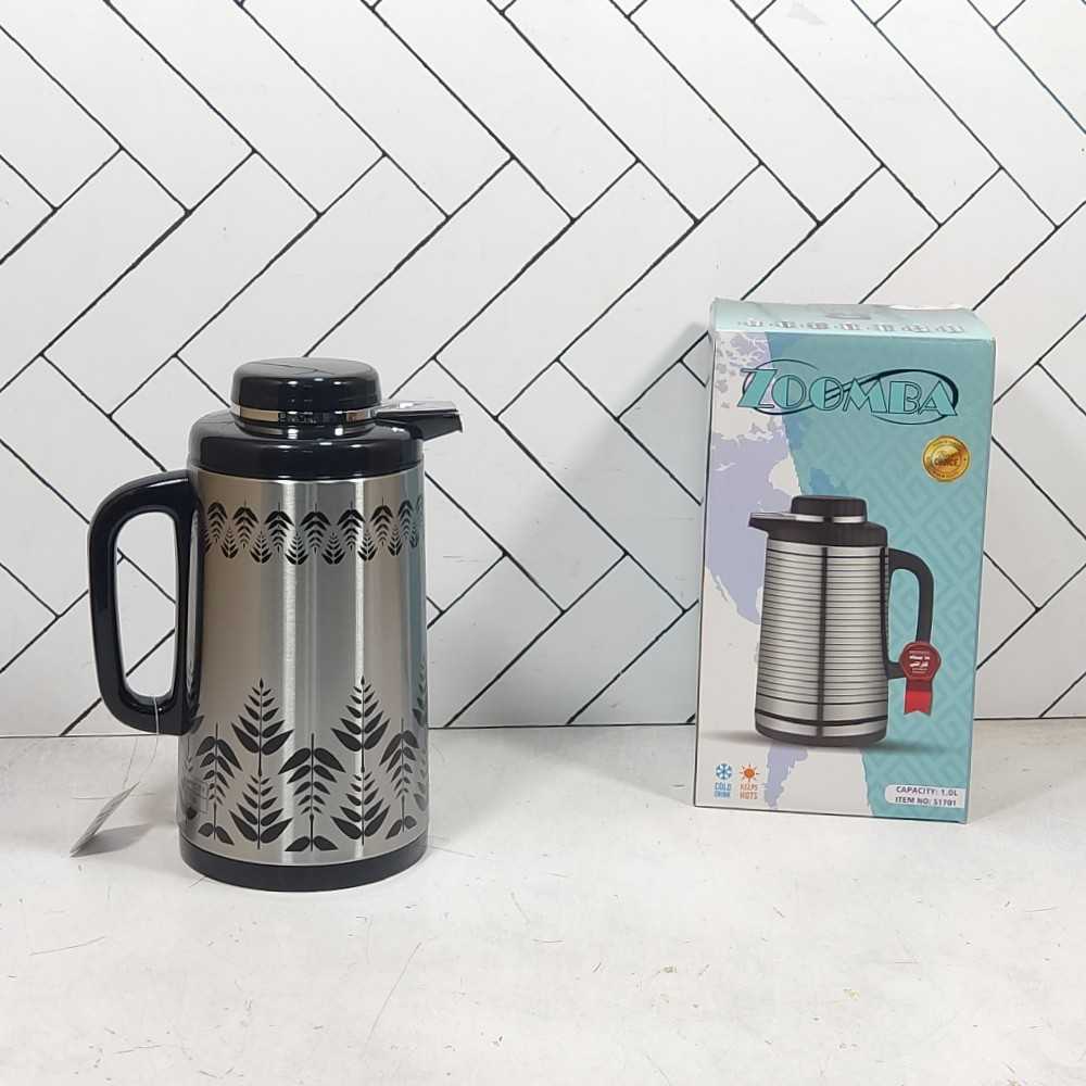 فلاسک زومبا فلورا مدل S1701F حجم 1 لیتر شیشه صورتیvacuum flask zoomba 1 L