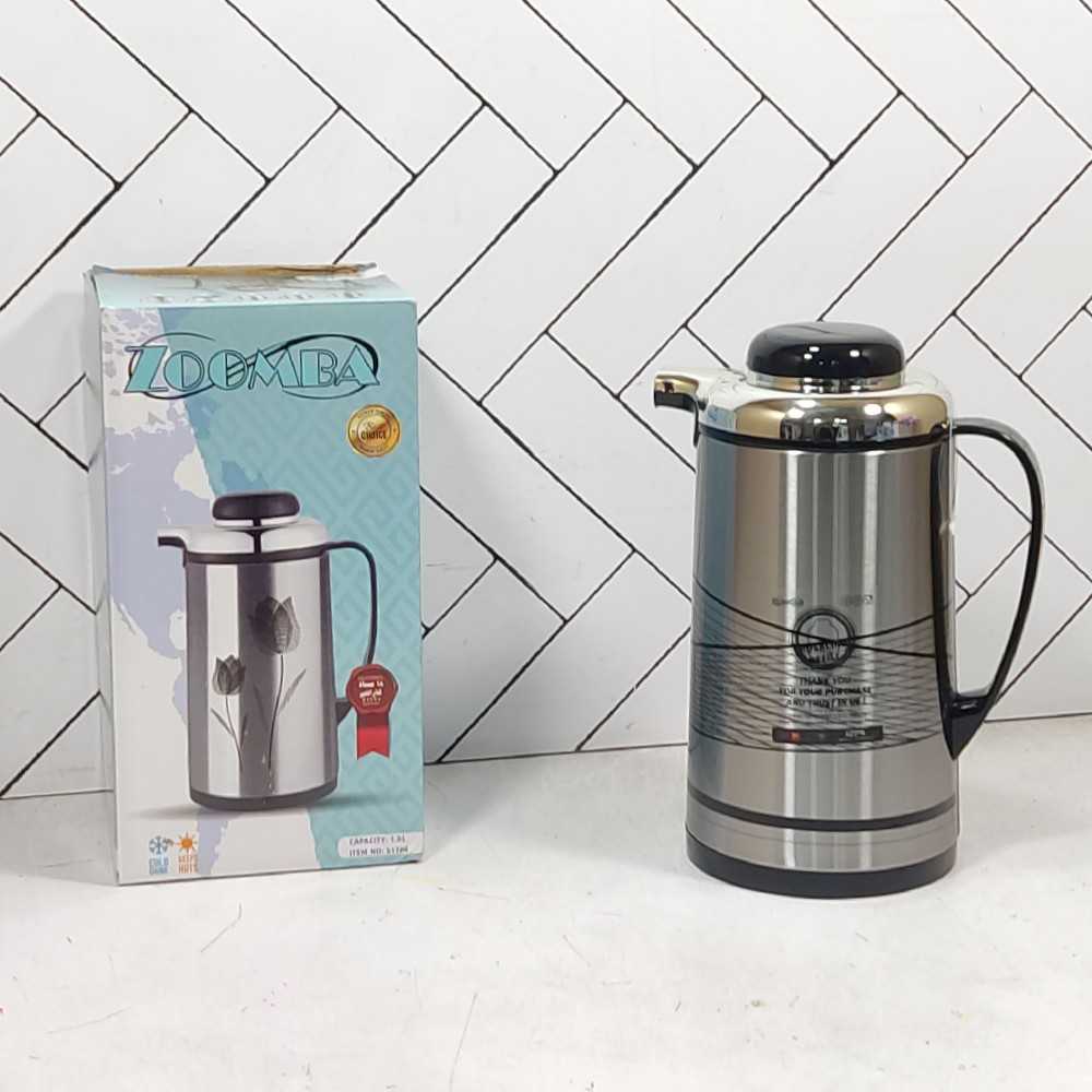 فلاسک زومبا مدل S1700B حجم 1 لیتر شیشه صورتی کراس لاینvacuum flask zoomba 1 L