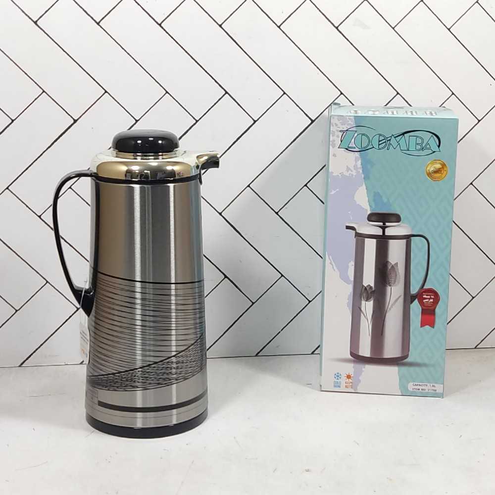 فلاسک زومبا مدل S1700B حجم 1.9 لیتر شیشه صورتی کراس لاینvacuum flask zoomba 1.9 L