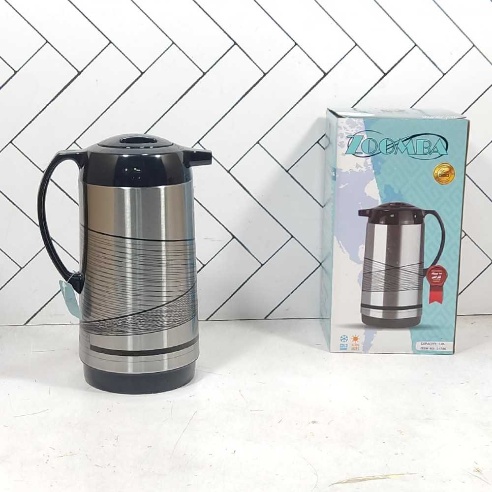 فلاسک زومبا مدل S1746B حجم 1 لیتر سولان شیشه صورتیvacuum flask zoomba 1 L